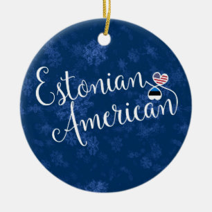 Décoration En Céramique Estonian American Hearts, Christmas Tree Ornament,