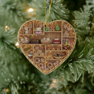 Décoration En Céramique Étagères miniatures Impression Noël Baker Xmas Coo