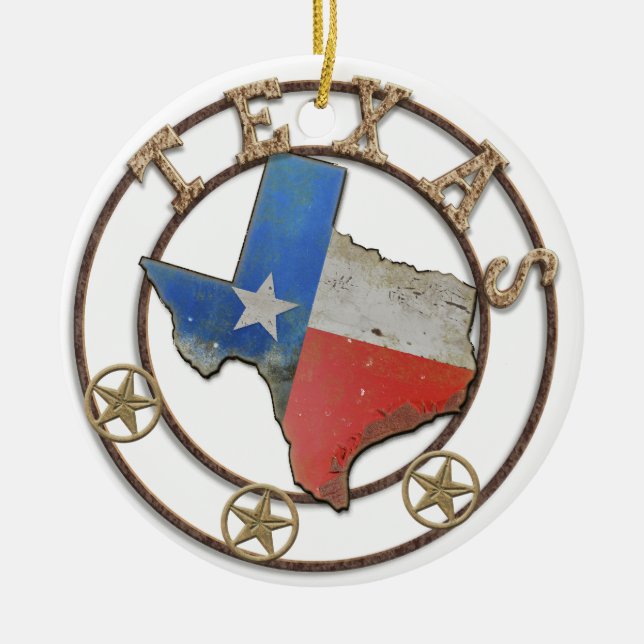 Décoration En Céramique État du Texas Fer forgé (Devant)