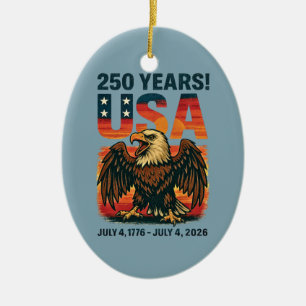 Décoration En Céramique États-Unis 250 ans – Aigle américain patriotique 4