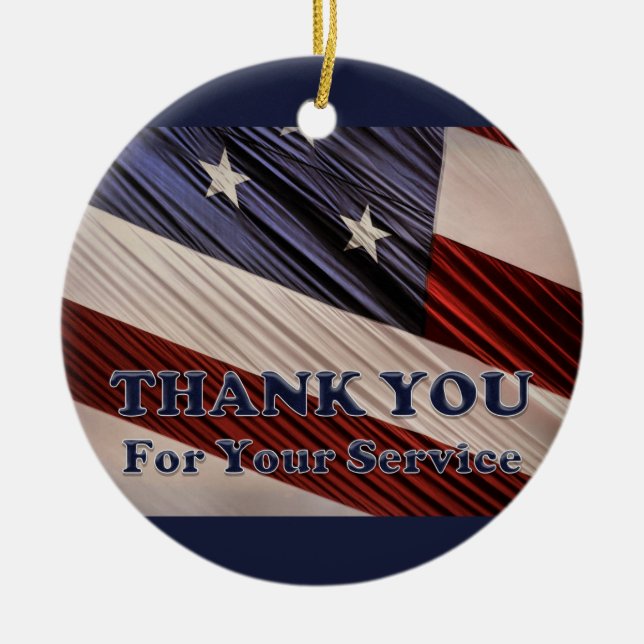 Décoration En Céramique États-Unis Anciens combattants patriotique drapeau (Devant)