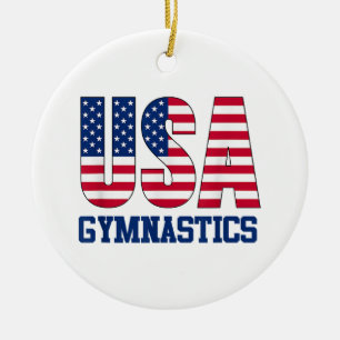Décoration En Céramique Etats-Unis avec drapeau américain Gymnastique Spor