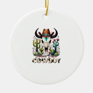 Décoration En Céramique Été en bas Cowboy Cow Crâne cactus de l'Ouest