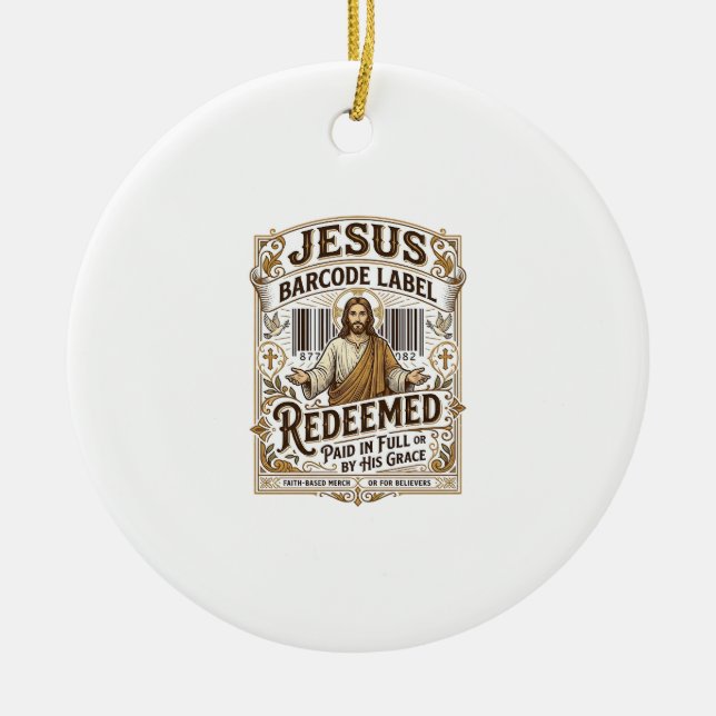 Décoration En Céramique étiquette de code-barres Jésus Rachetée Jésus code (Devant)