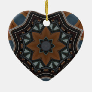 Décoration En Céramique Étoile brune kaléidoscope