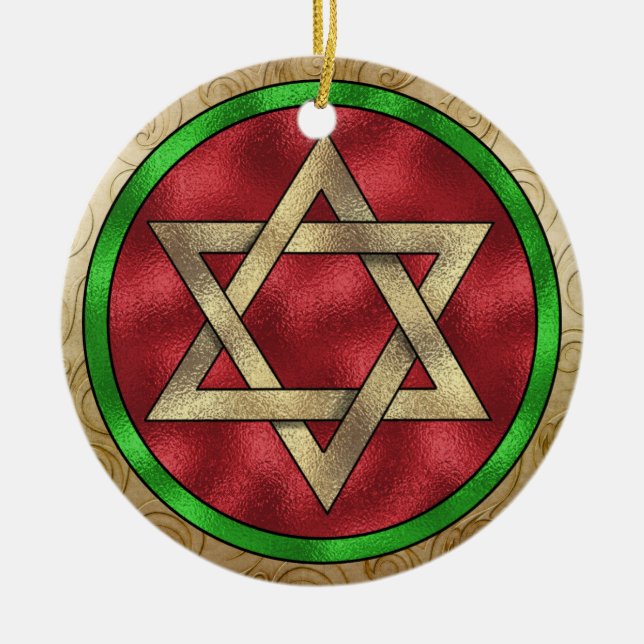 Décoration En Céramique Étoile de David Chanukah (Devant)