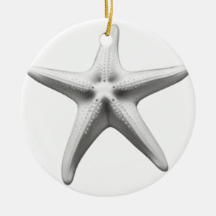 Décoration En Céramique Étoile de mer noire et blanche