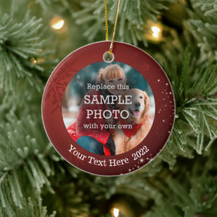 Décoration En Céramique Étoiles modernes Red Snowflake sur 2 Photo