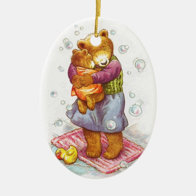 Décoration En Céramique Étreinte de maman ours (Devant)