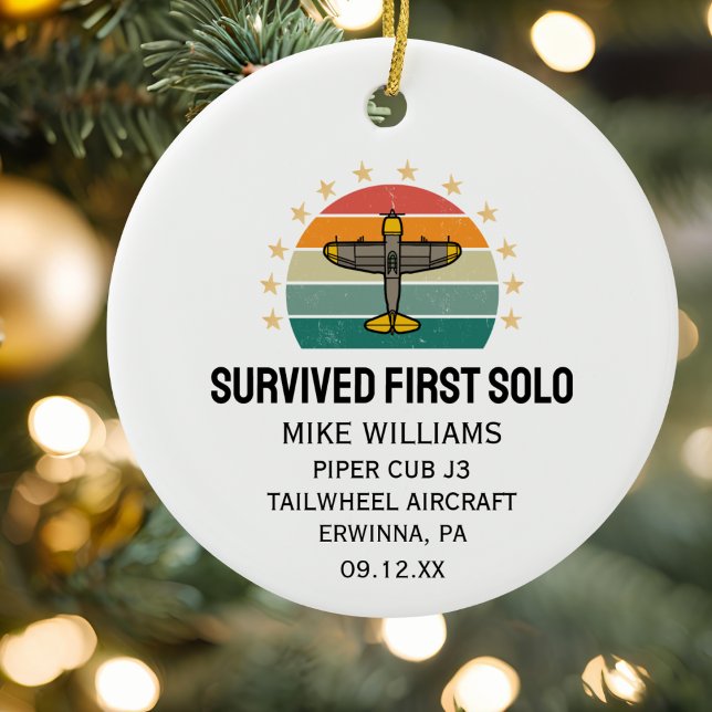 Décoration En Céramique Étudiant pilote premier avion solo Personnalisé (Créateur téléchargé)