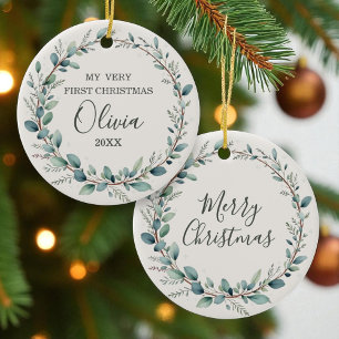 Décoration En Céramique Eucalyptus minimaliste Premier Noël