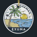 Décoration En Céramique Exuma Bahamas Vintage<br><div class="desc">Design d'art vectoriel Exuma. La plus grande des cayes est Great Exuma,  qui mesure 60 km de long et rejoint une autre île,  Little Exuma,  par un petit pont.</div>
