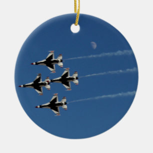 Décoration En Céramique F-16 Thunderbirds Formation Diamant