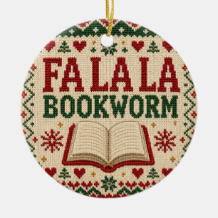 Décoration En Céramique Fa la la Bibliophile Joli Laid Chemise de Noël 202