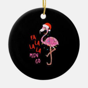 Décoration En Céramique Fa La La La Mingo Flamant rose Pour Noël Noël