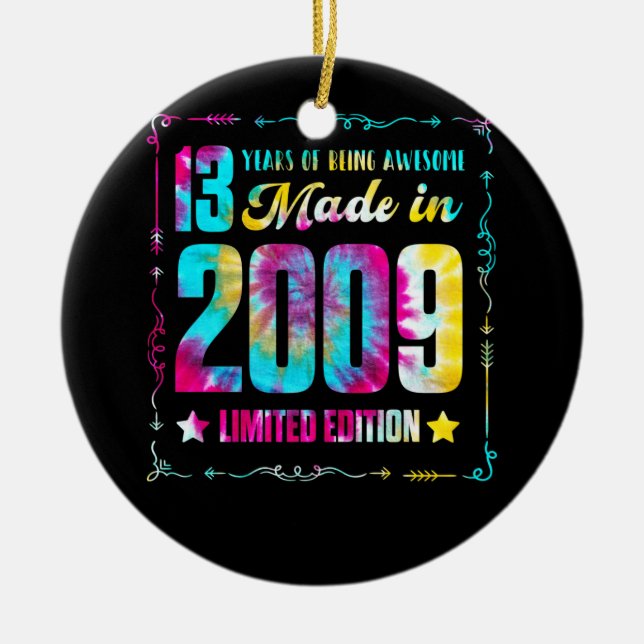 Décoration En Céramique Fabriqué En 2009 13ème Anniversaire 13 Année Être  (Devant)