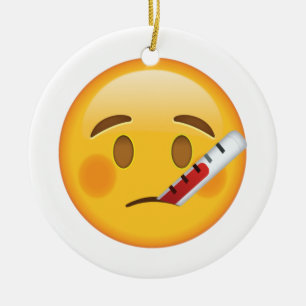 Décoration En Céramique Face Avec Thermomètre - Emoji