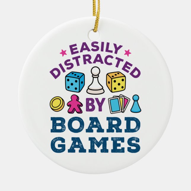 Décoration En Céramique Facilement distrait par jeu de société (Devant)