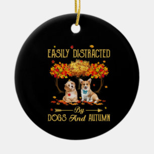 Décoration En Céramique Facilement Distrait Par Les Chiens Et La Saison Au