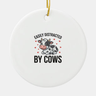 Décoration En Céramique Facilement distrait par les vaches Graphique de va