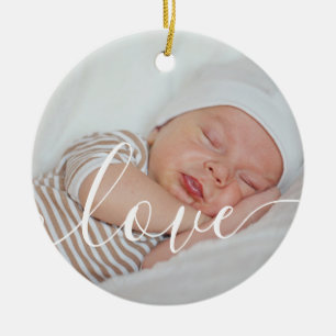 Décoration En Céramique Faire part rose avec photos de votre bébé fille