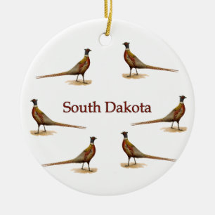 Décoration En Céramique Faisans du Dakota du Sud