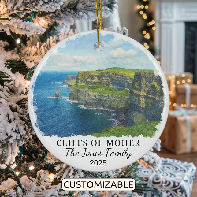 Décoration En Céramique Falaises personnalisées de Moher Ornament, Irlande (Créateur téléchargé)