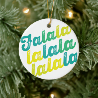 Décoration En Céramique Falalala Green Ombre Gras Script Photo Noël