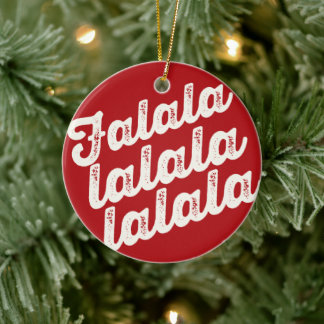 Décoration En Céramique Falalala Grunge Bold Script Photo Rouge Noël