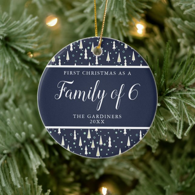 Décoration En Céramique Famille de 6 personnalisées Nous attendons le 4ème (Arbre)