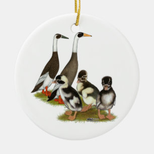 Décoration En Céramique Famille de canards coureurs au crayon d'Emery
