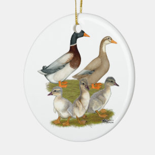Décoration En Céramique Famille de canards de Saxe