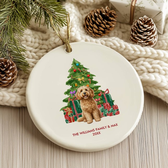 Décoration En Céramique Famille de chien Cockapoo Noël (Créateur téléchargé)