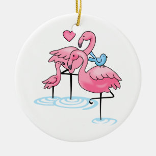 Décoration En Céramique Famille de Flamant rose