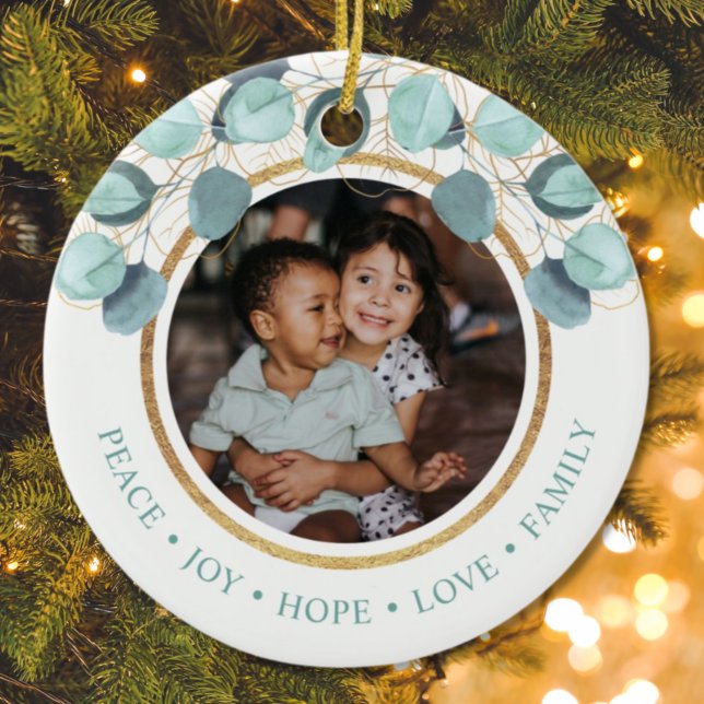 Décoration En Céramique Famille de Noël Photo moderne Eucalyptus (Créateur téléchargé)