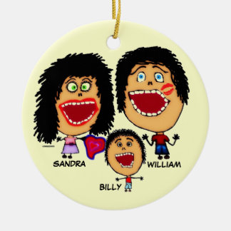 Décoration En Céramique Famille de trois dessins animés