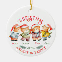 Famille d'ours de Noël 4 nom