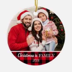 Décoration En Céramique Famille Russe Red Buffalo Plaid