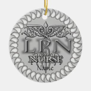 Décoration En Céramique Fancy Caduceus LPN infirmière