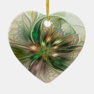 Décoration En Céramique Fantaisie Abstraite Moderne Fleur Fractale Colorée