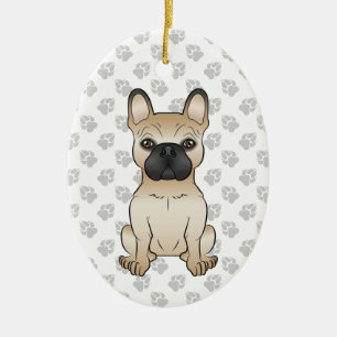 Décoration En Céramique Faon avec masque noir Bouledogue français chien &