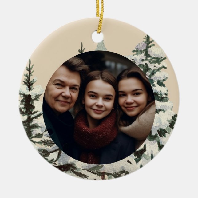 Décoration En Céramique Farmhouse rustique Noël (Devant)