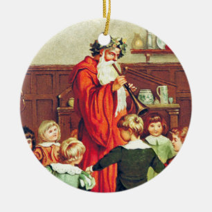Décoration En Céramique Father Christmas Blowing The Horn