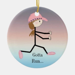 Décoration En Céramique Faut Courir Figure Féminine de Course