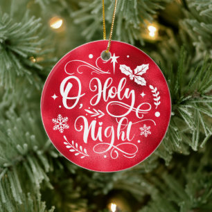 Décoration En Céramique Faux Red Foil O Holy Night Letters Photo