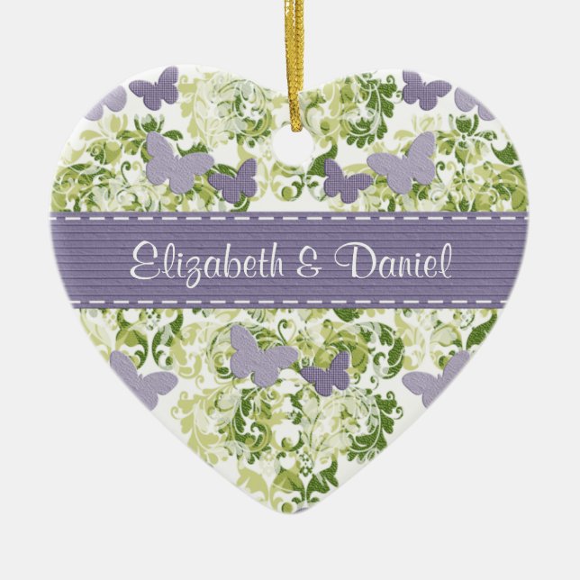 Décoration En Céramique Faveurs pourpres faites sur commande de mariage (Devant)