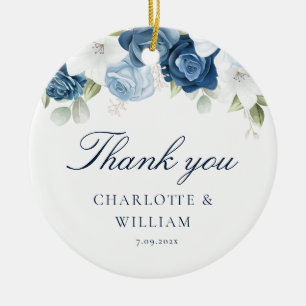 Décoration En Céramique Favor de mariage floral bleu poussiéreux Noël vaca