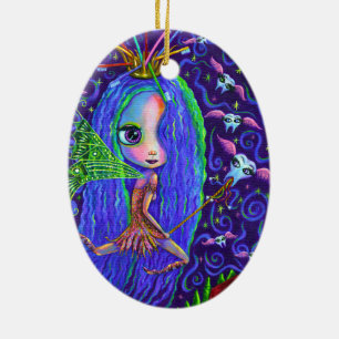 Décoration En Céramique Fée dent avec brosse à dents Couronne et dents vol