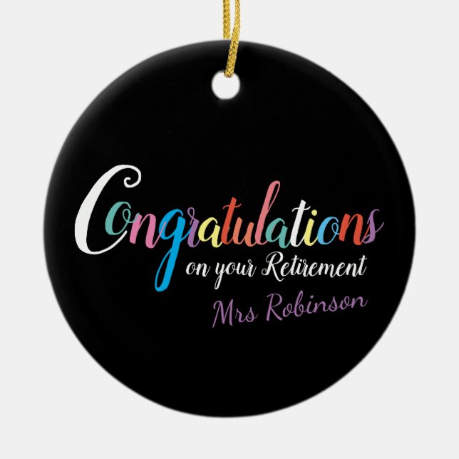 Décoration En Céramique Félicitations pour la retraite des enseignants (Devant)