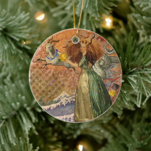 Décoration En Céramique Femme Capricorne Chèvre Fantaisie Amusant